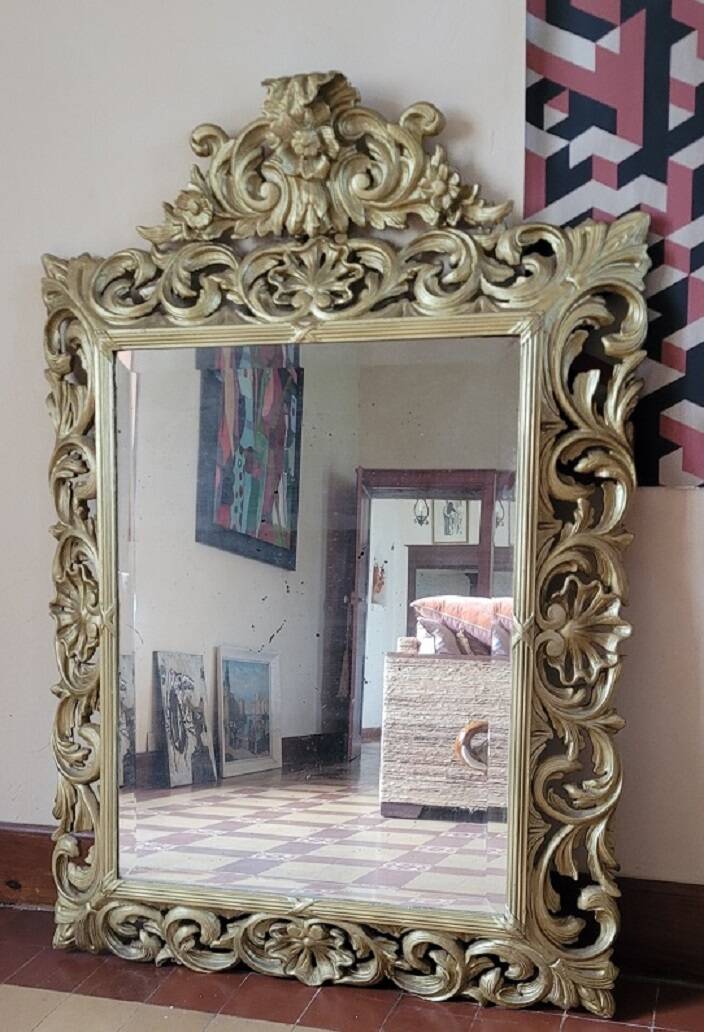 Gilded wood mirror, late 19th century