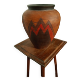 Geometric patterned pottery vase