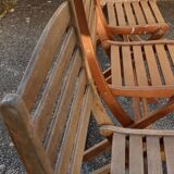 4 teak garden chairs