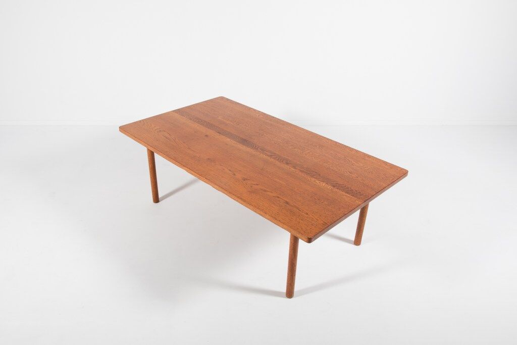 Danish solid oak coffee table, 1960s