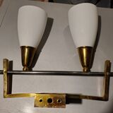 Brass and art deco opaline