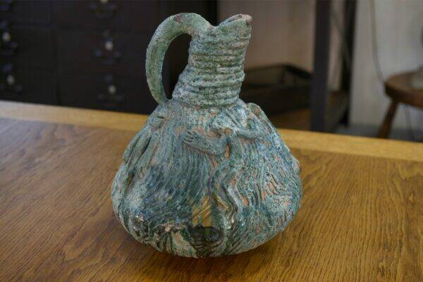 Designer ceramic vase in terracotta signed 1968