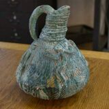 Designer ceramic vase in terracotta signed 1968