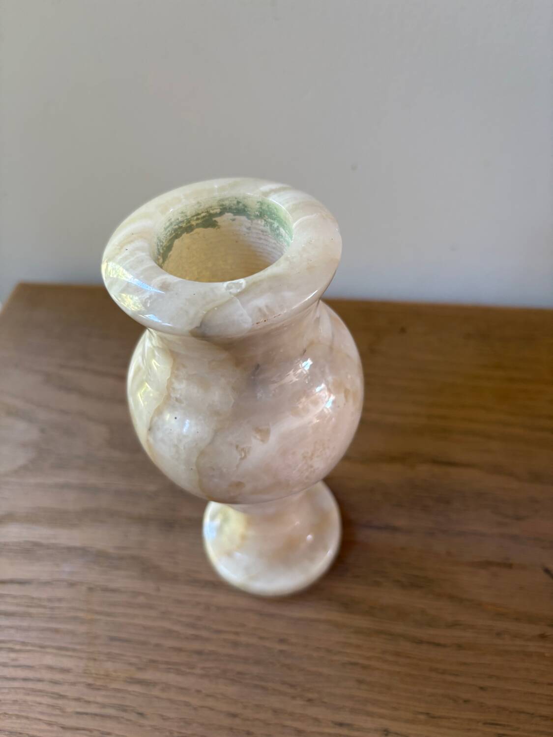 Honey agate vase, natural stone, vintage Italy, 1960s