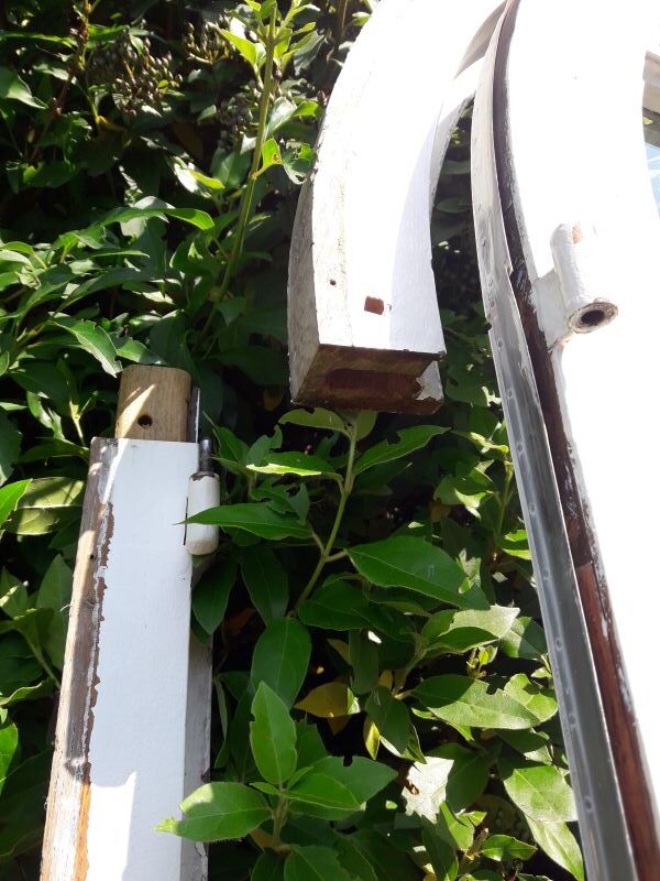 Door bay window arched oak frame H233,5xW234 small tiles