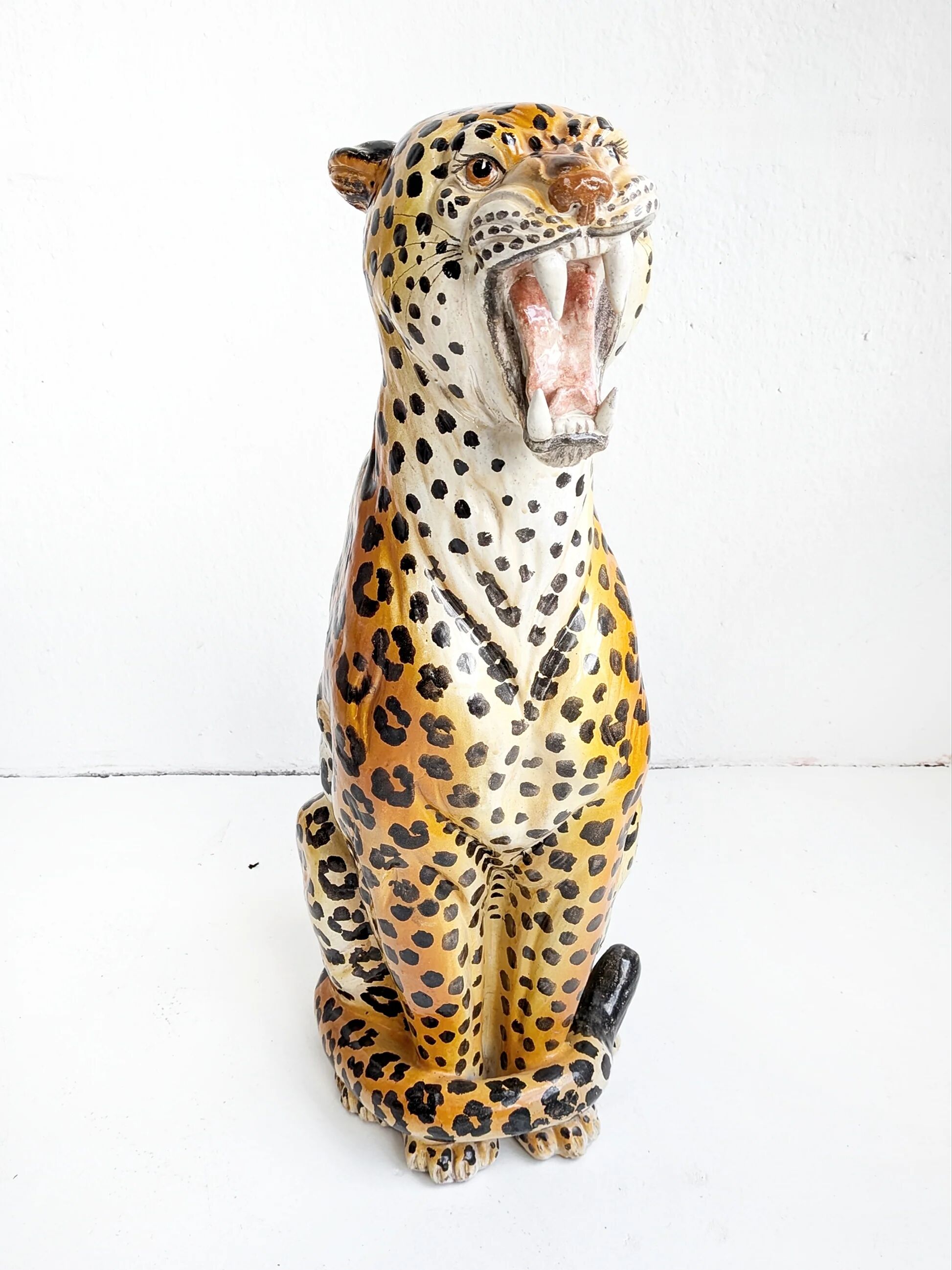 Ceramic cheetah statue from the 1970s.
