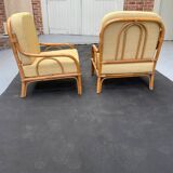 Pair of rattan armchairs