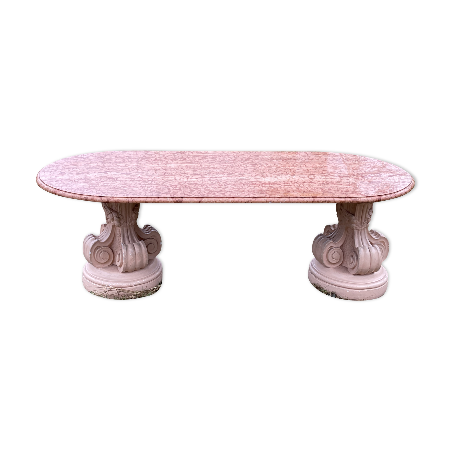 Large oval table marble top