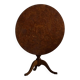Antique Swedish round folding table in burl wood, early 19th century.
