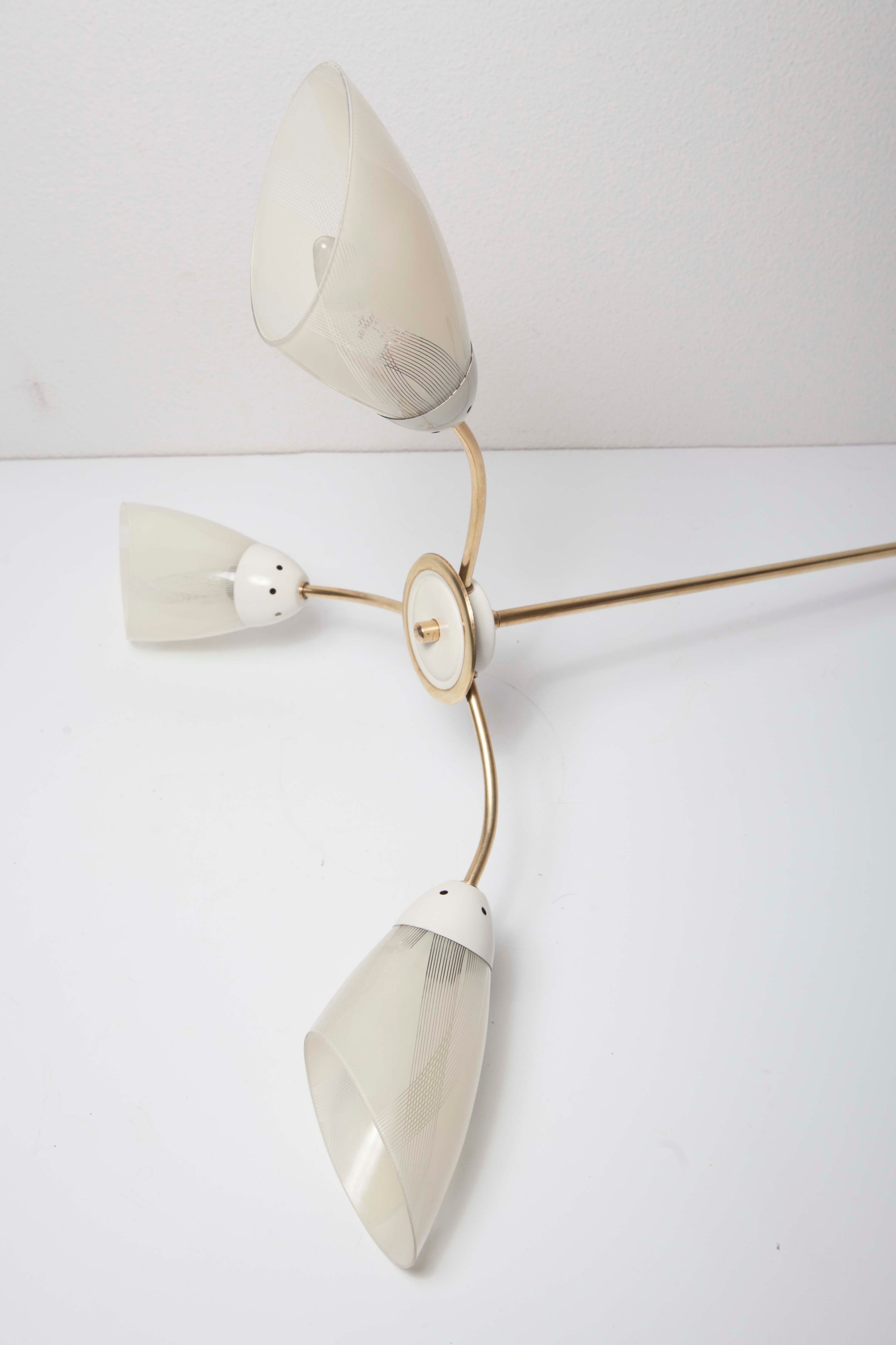 Brass luster glass 3 branches 60
