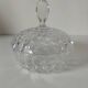 Grande bonbonnière vintage en verre pressé – motif diamant
