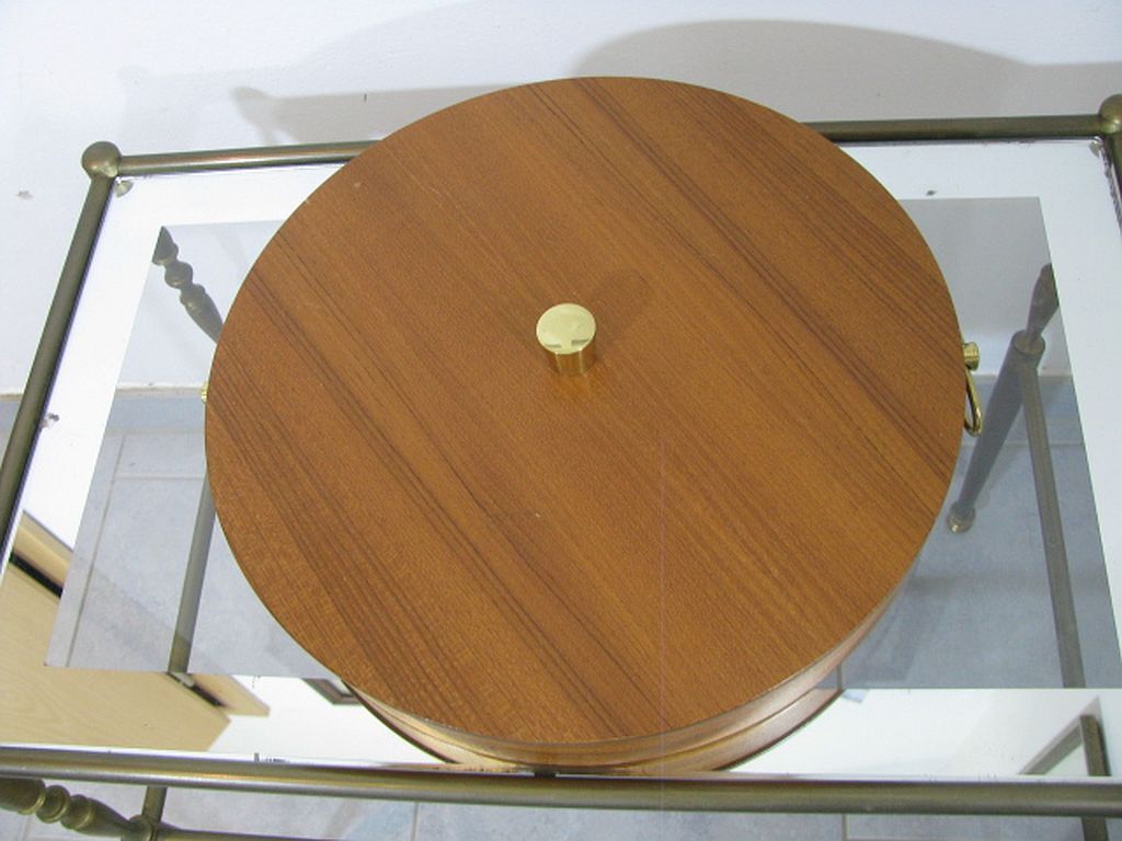 Mid century sewing box with / asystent / Service platform  teak 1960/70s