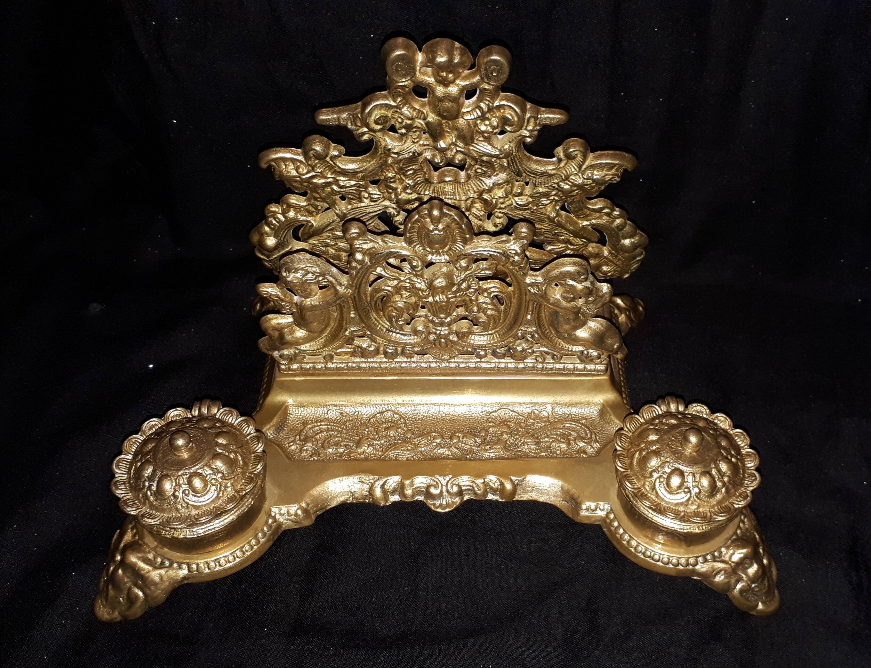 Bronze ink letter holder, early 20th century