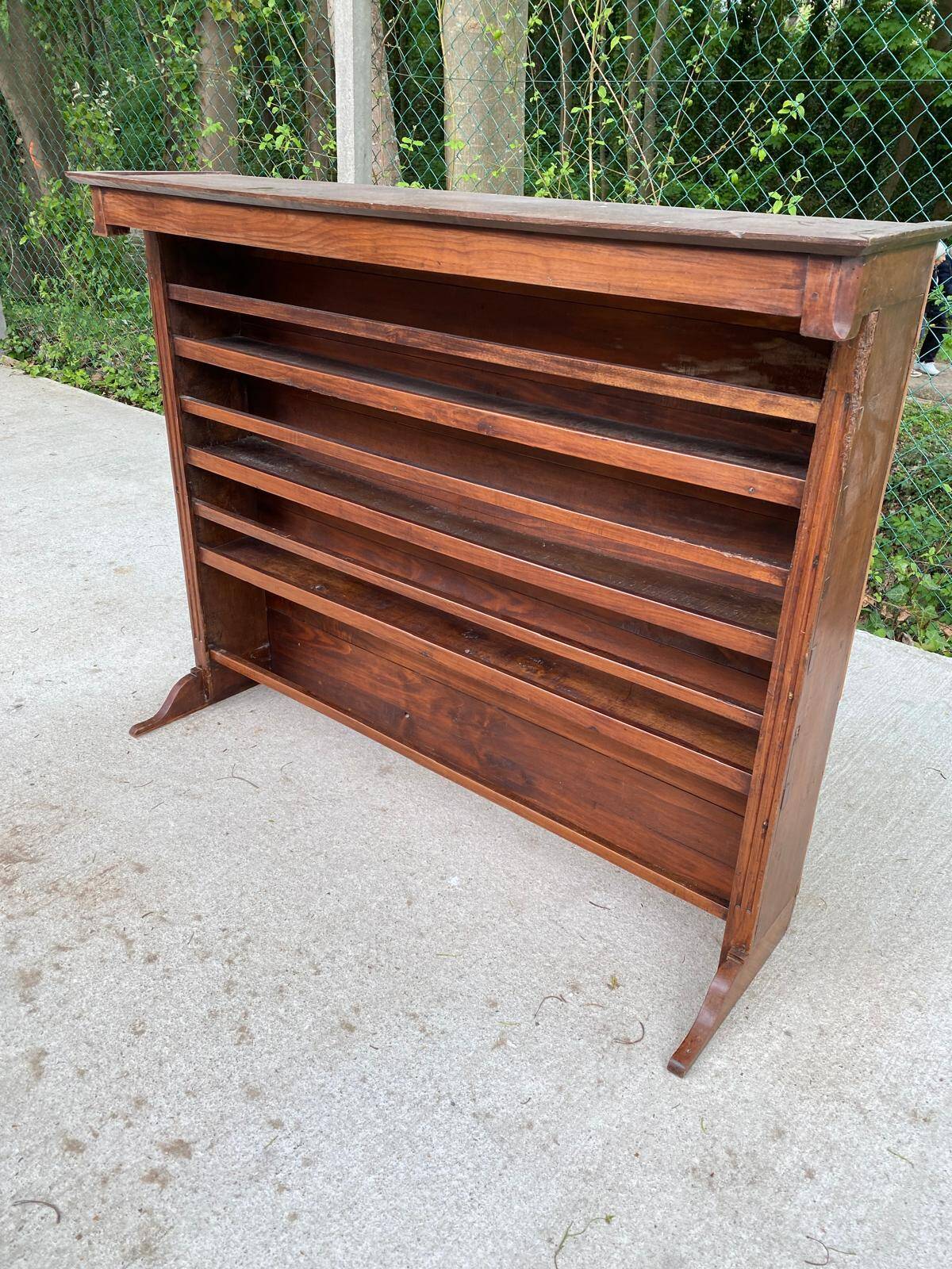 19th century solid oak wood dresser ladder