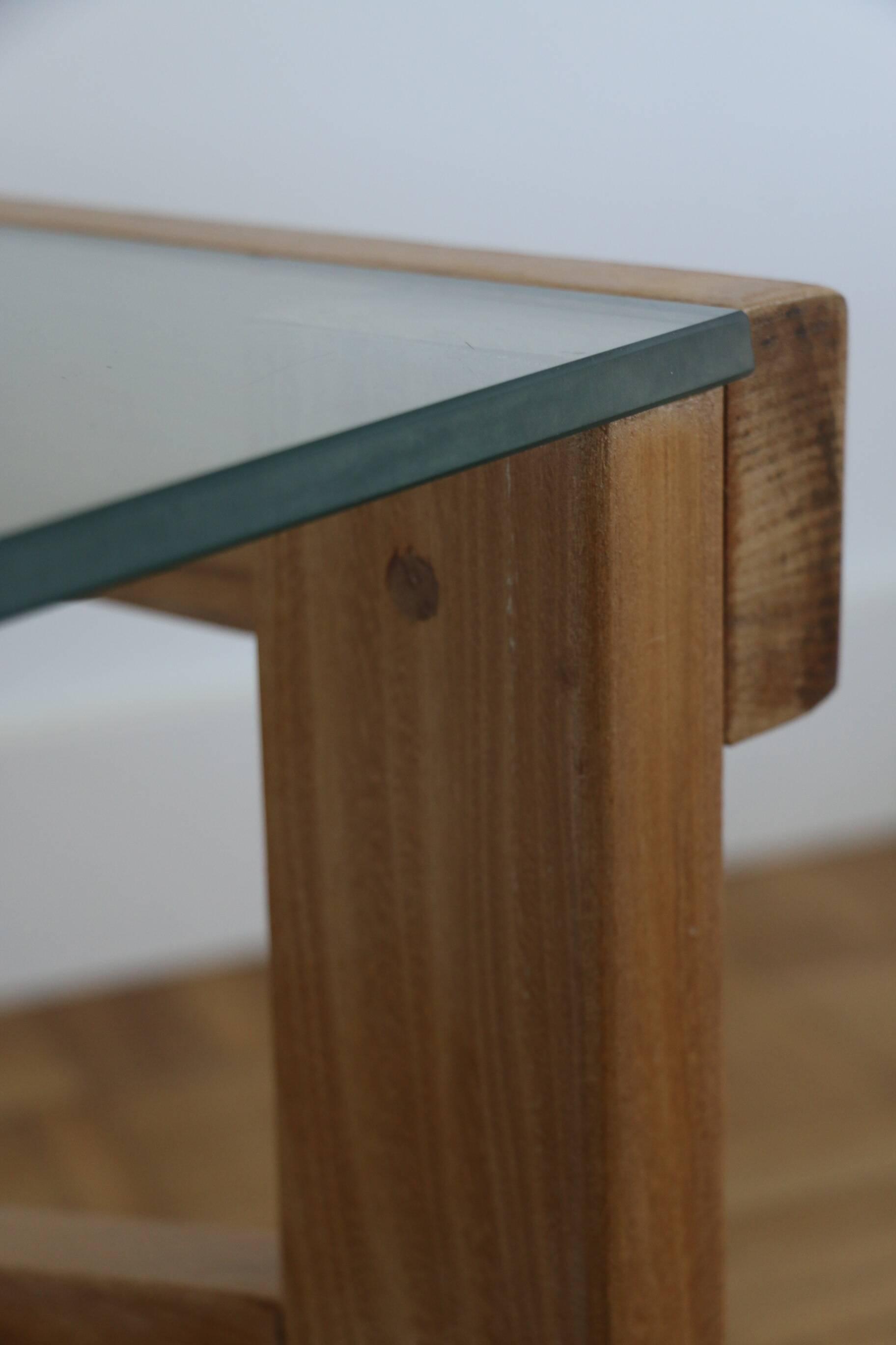 Oak and glass coffee table 1960