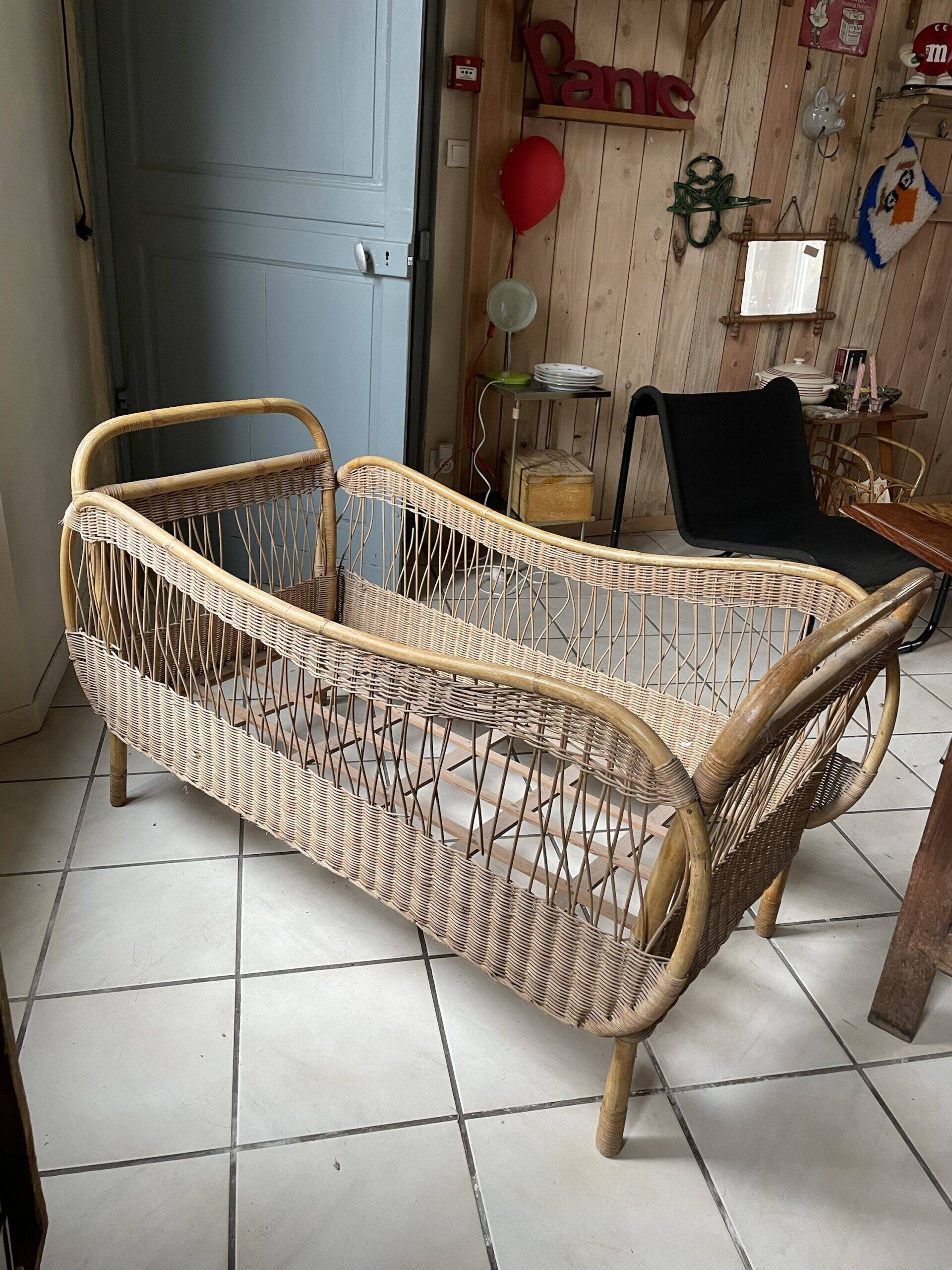 Rattan children's bed