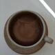 Large stoneware cup and saucer with floral decoration – 1970s