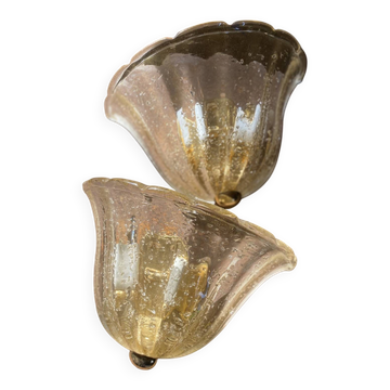 XXL pair of Murano glass wall lights – 1960s