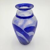 Multi-layer glass paste vase signed degue