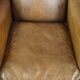 Sheep leather wingback chair with patina