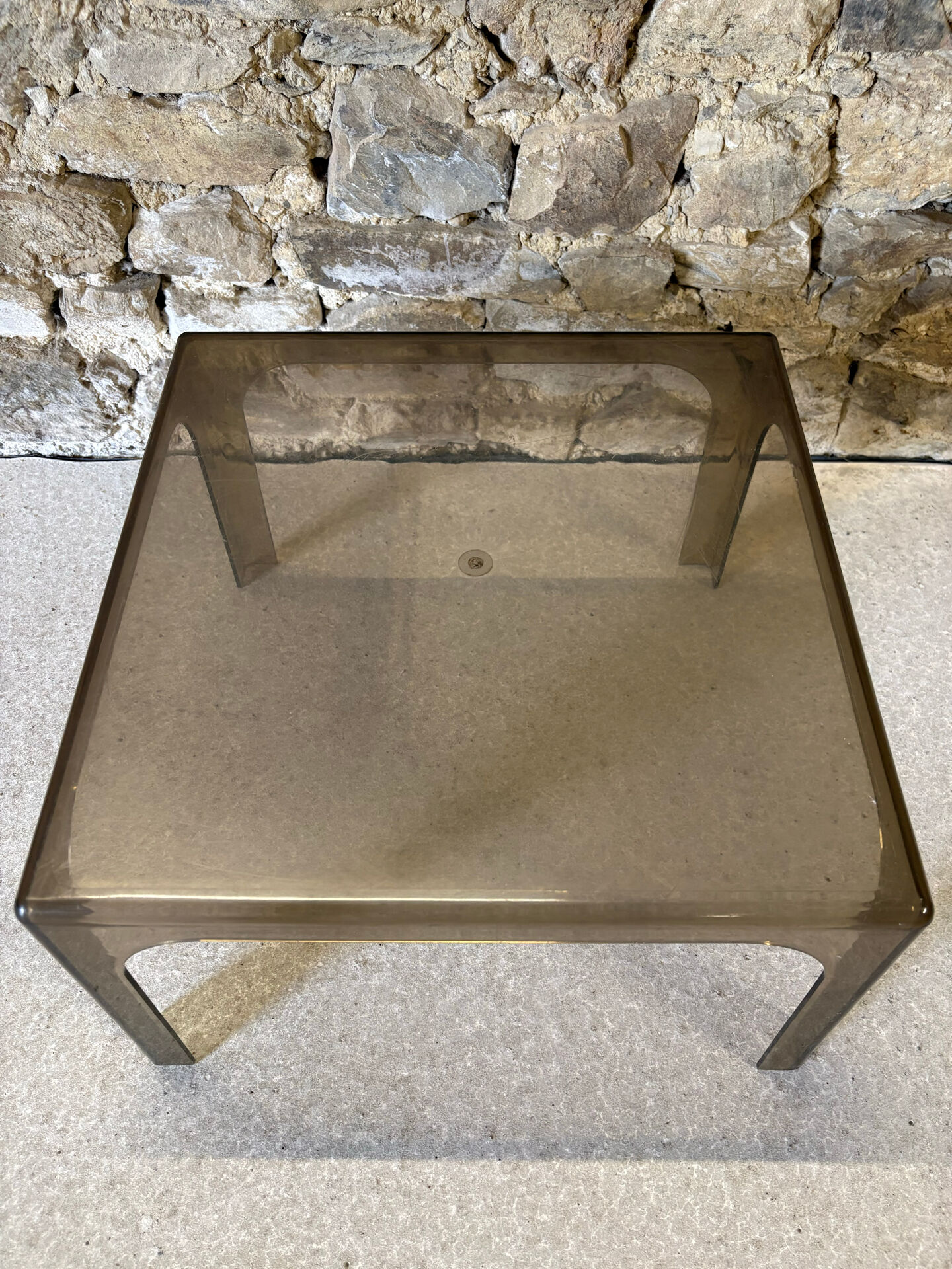 Square coffee table in moulded plastic, 1970