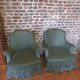 Pair of Napoleon III toad armchairs