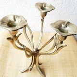 Three branched brass chandelier