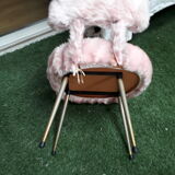 Chaise Pelfran moumoute rose