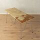 Unique desk from the 1970s with onyx marble top and stainless steel 'Grasshopper' legs