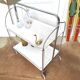 Vintage foldable white bar trolley