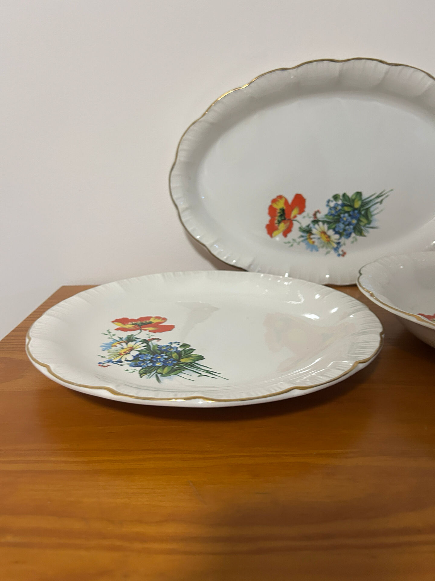 Set of 3 Serving Dishes Digoin & Sarreguemines - RENAUD Model