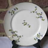 10 dessert plates with blue flowers, golden border in real LF porcelain in good condition.