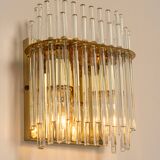 Pairs of wonderful wall lights with crystal rods, Italy, 1970s.