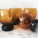 Set of 4 vintage amber cups