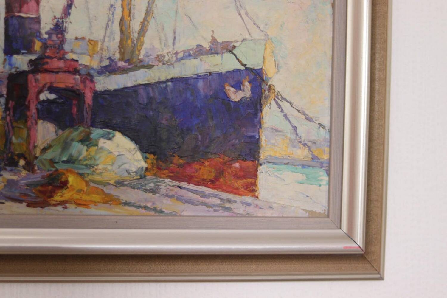 French Oil on Panel – “Port de Nice” by Elie Bernadac (1913–1999)