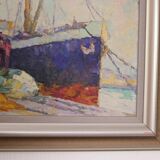 French Oil on Panel – “Port de Nice” by Elie Bernadac (1913–1999)