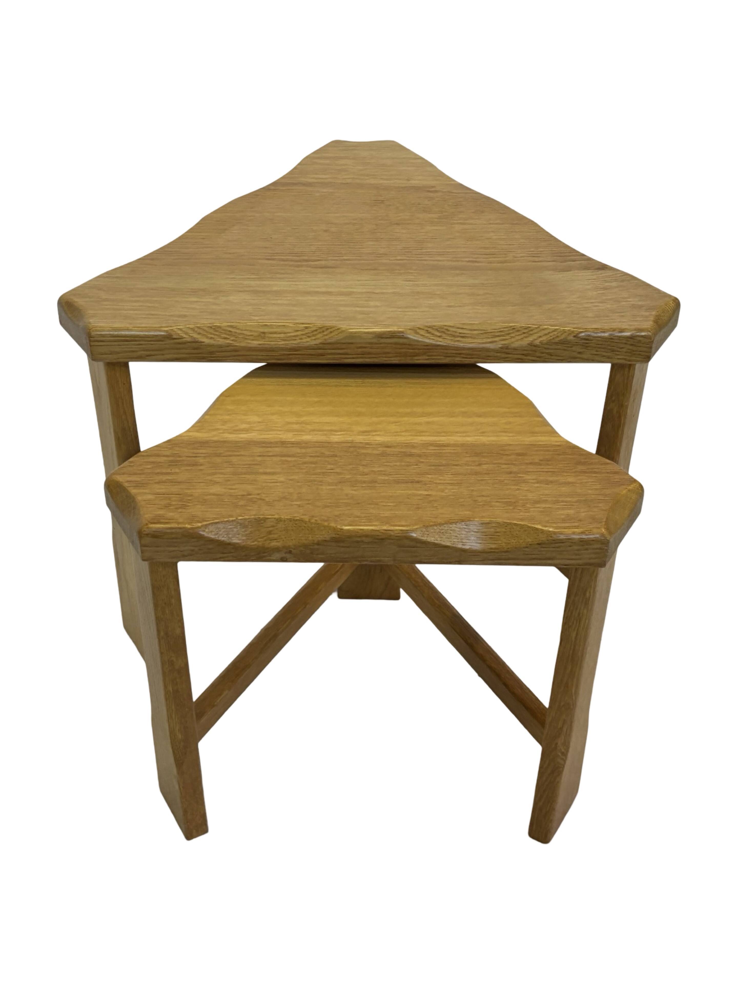 Vintage Scandinavian side tables made of solid wood circa 1970s