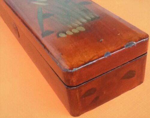 Boite, coffret à gants Fudako Japon, bois laqué décor japonisant, années 1930