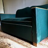 Leatherette sofa bed 60s