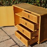 rattan and bamboo sideboard signed by Dal Vera Italy 1960