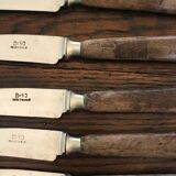 Set of 5 old knives with wooden handles