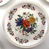 5 vintage dessert plates with fleur Moulin des Loups