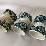 Trio of former egg cups earthenware