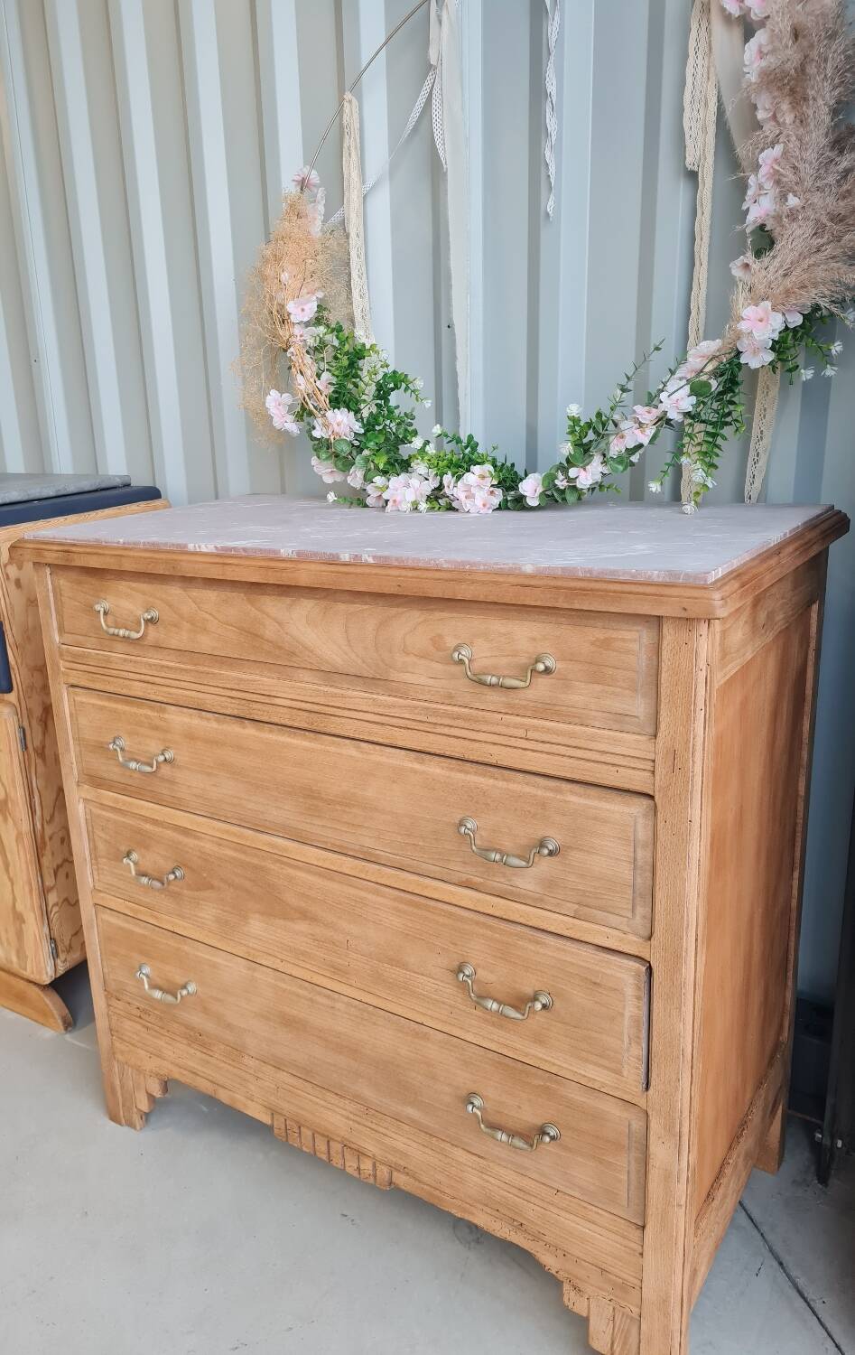 Commode art déco vintage bois massif