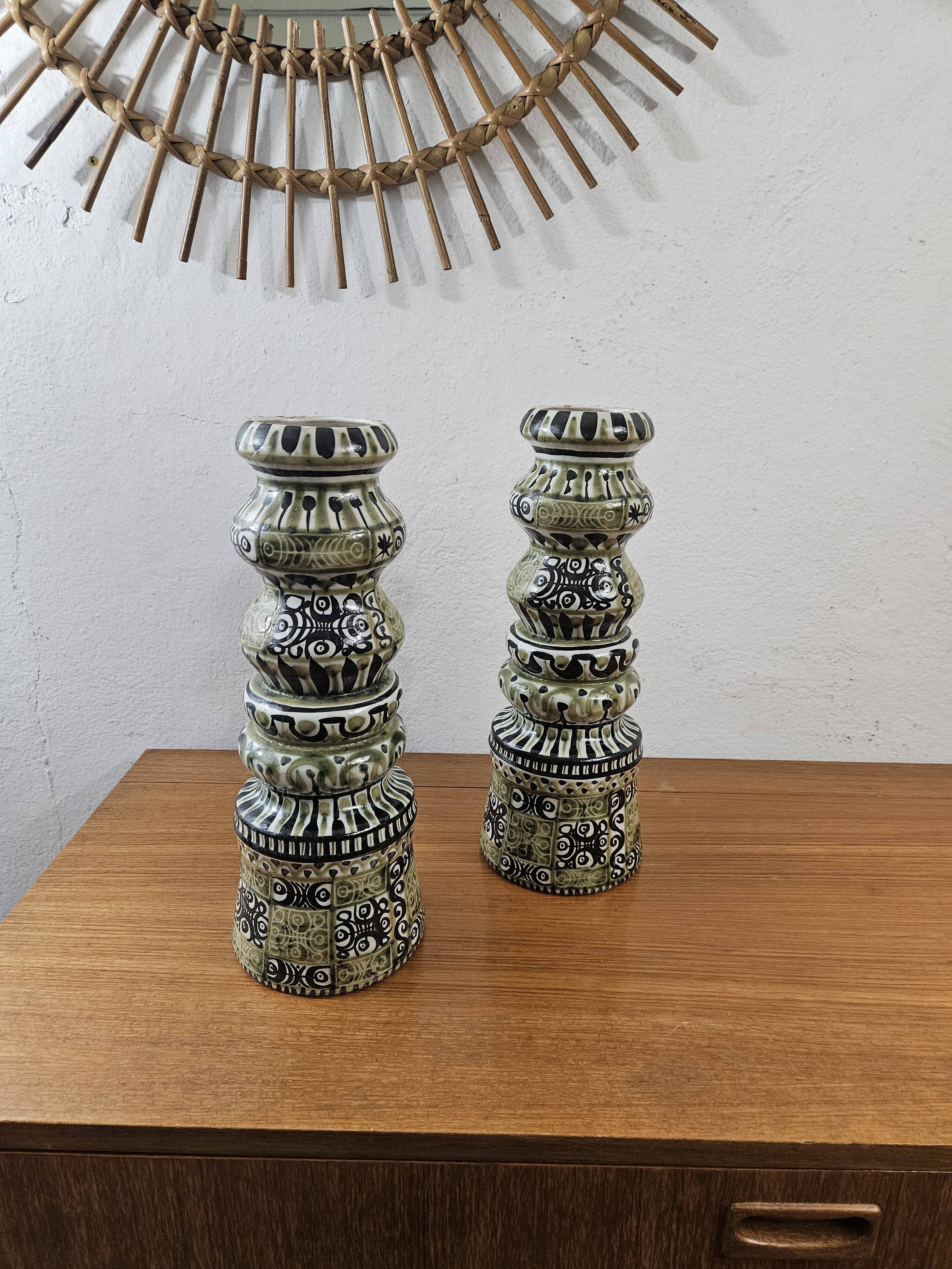 André Horellou Candlesticks - Ceramic