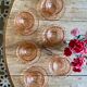 Set of 6 cups and vintage saucer in rosaline from Arcoroc