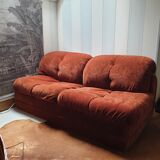 Sofa (bed) vintage Italian terracotta 70s