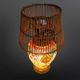 Oriental leather hand painted table lamp, Middle East 1960s