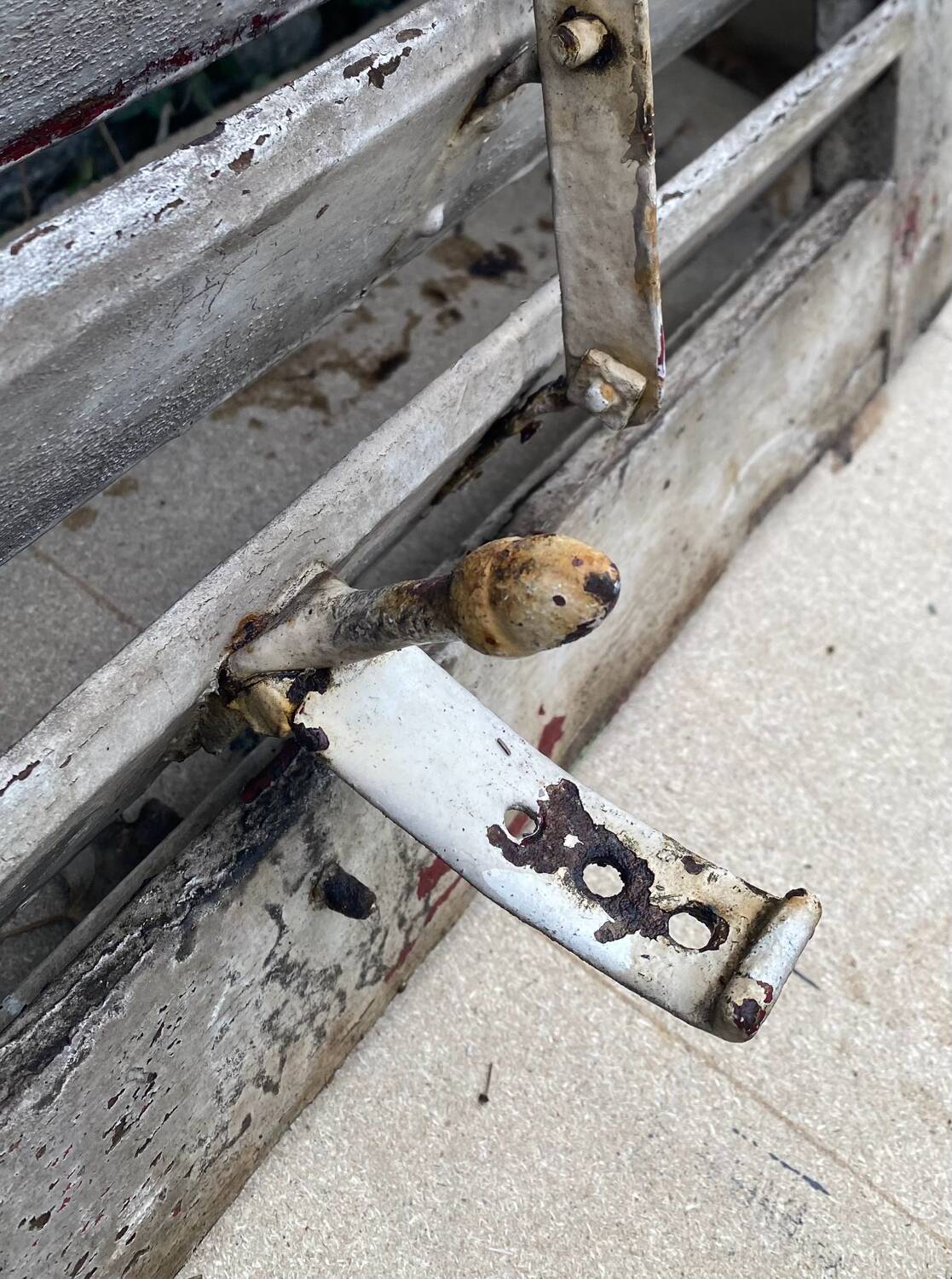 Old wooden shutter blinds