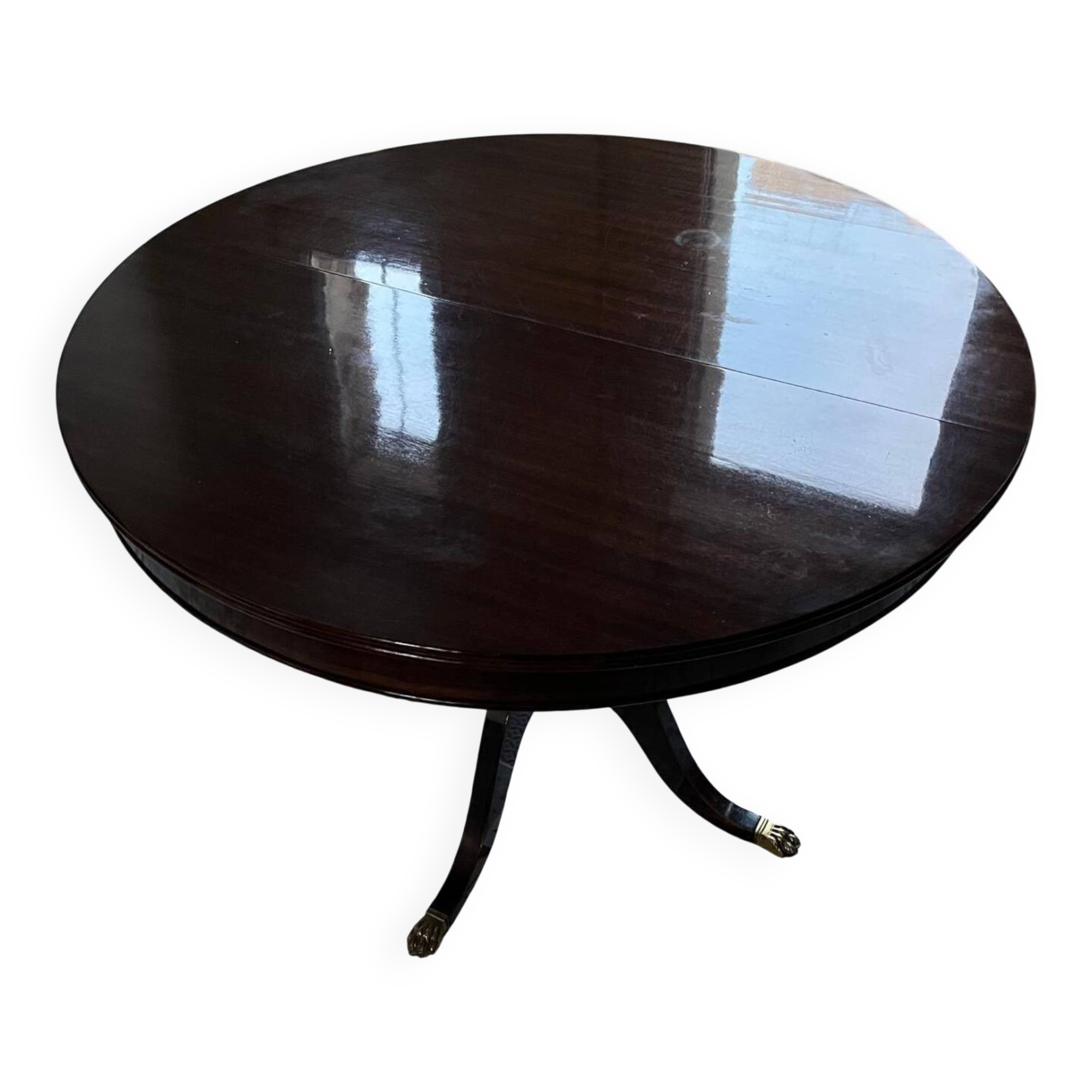 Empire-style table in solid walnut.